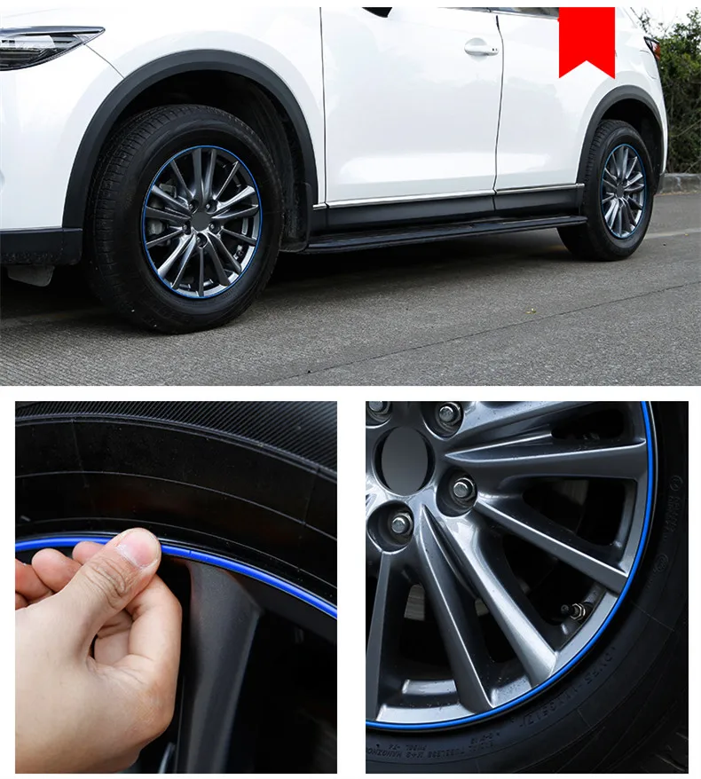 Обшивка автомобильных колес из сплава, защита для колес, защита обода, клейкая лента для предотвращения столкновений для Mazda CX-3 CX3