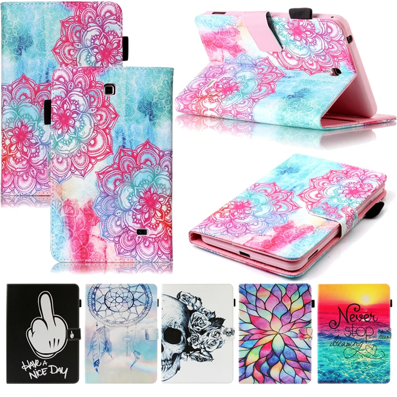 

Tablet T230 T231 T235 Funda For Samsung Galaxy Tab 4 7.0 inch Fashion Mandala Leather Flip Wallet Case Cover Coque Shell Stand