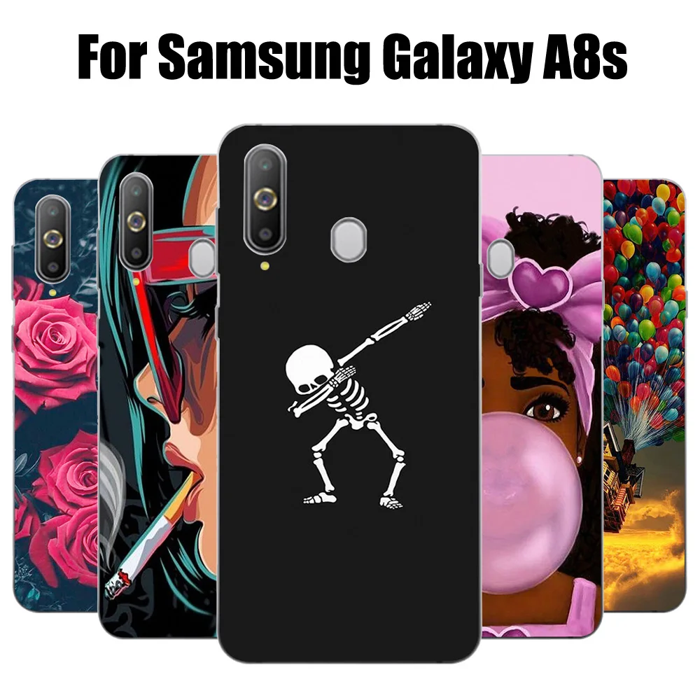 For Samsung Galaxy A8s Case Patterned TPU Soft Silicon Protective Back Cover Phone Funda |