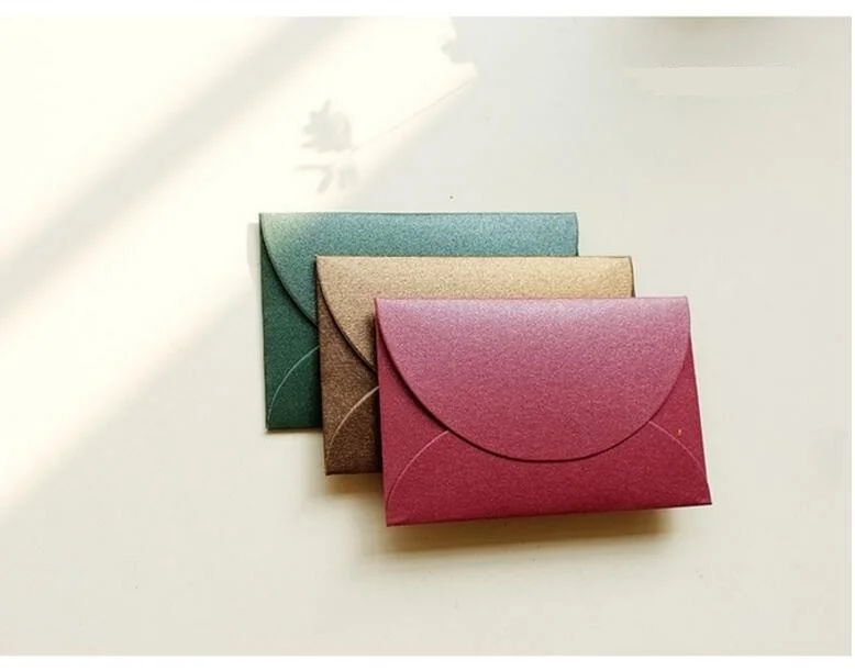 

40pcs/lot Handmade Mini Envelopes Vintage Colored Pearl Blank Paper Envelope Wedding Invitation Envelope Christmas Gift Envelope