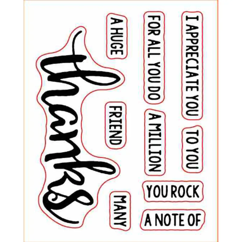 

Thanks Sentiments Transparent Clear Silicone Stamps For DIY Scrapbooking Cards Making Craft Supplies New 2019