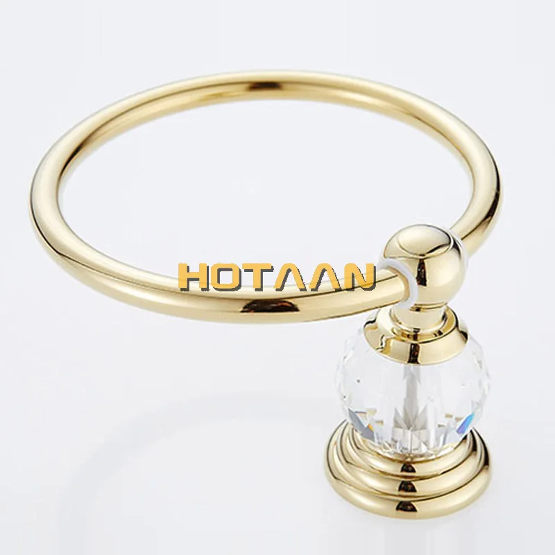 Crystal Towel Holder Ring Round Wall Mounted Rack Bar Bathroom Accessories YT-12891G bathroom towel ring bathroom towel holder