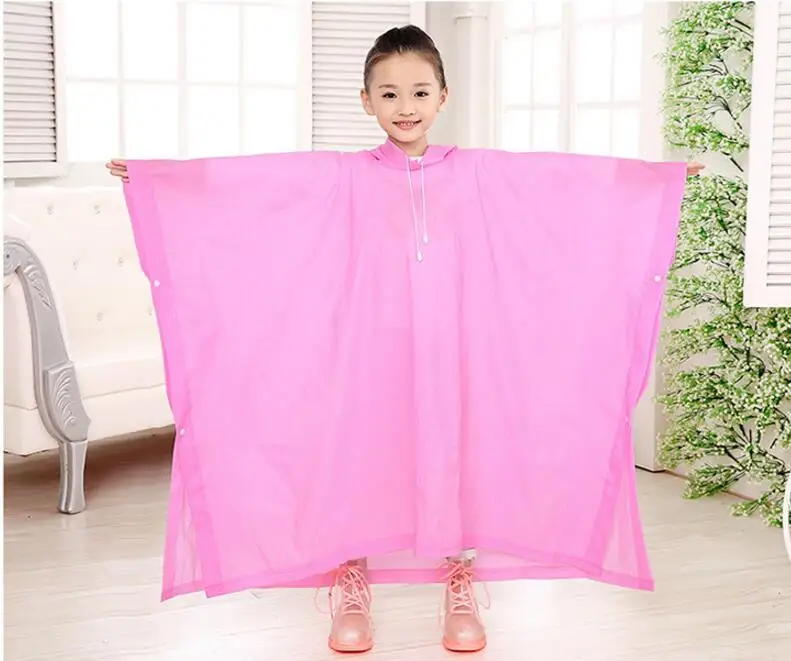 3.Children Poncho Rain Waterproof student Boys girls long Raincoat Transparent Kids Rain Coat Cover Kids Rainwear Camping