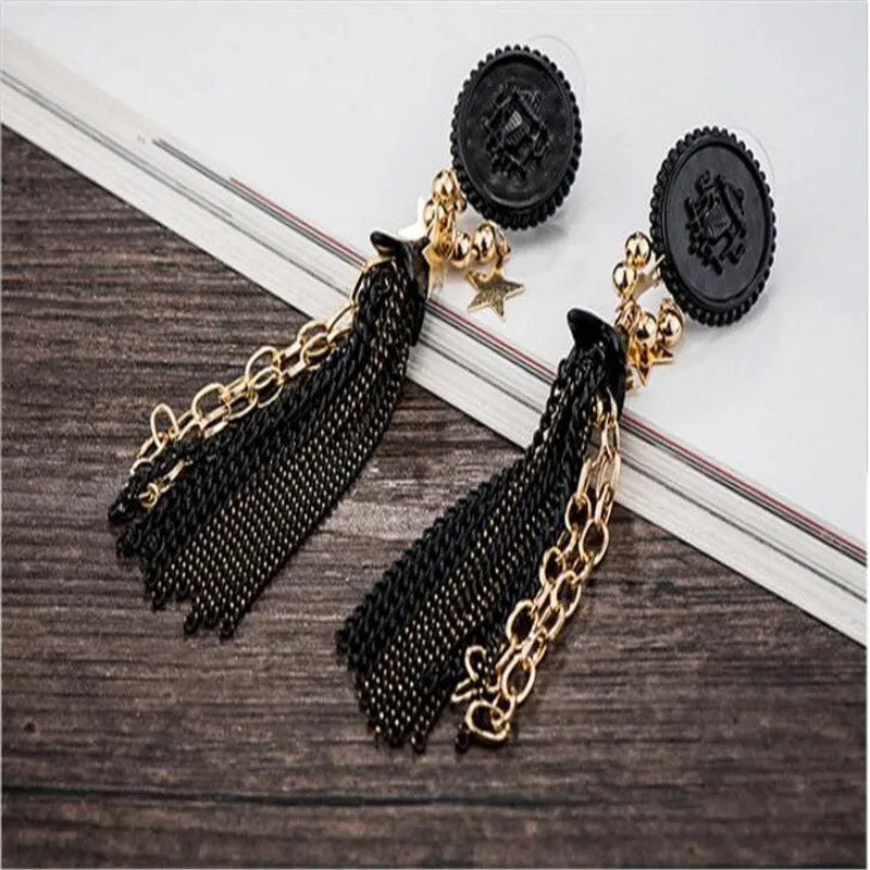 

New Sweet Women Long Tassel Earrings Multilayers Stars Charm Earring Fashion Simple Style Lady Jewelry