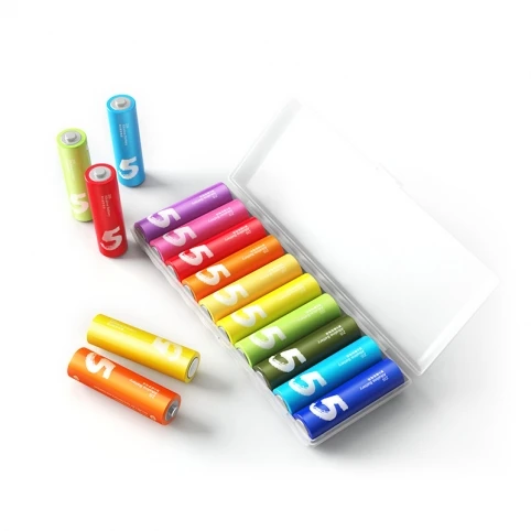 

10PCS/Lot XIAOMI ZMI ZI5 AA lkaline Battery Rainbow Disposable Batteries Kit for Camera Mouse Keyboard Controller Toys