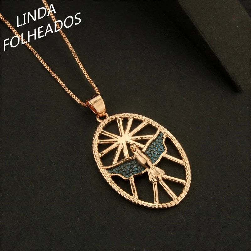 

Hot Sales Simple Style Oval Hollow Bird Angle Wings Cubic Zirconia Pendulum Pendant Necklace Jewelry for Women Gift Anniversary