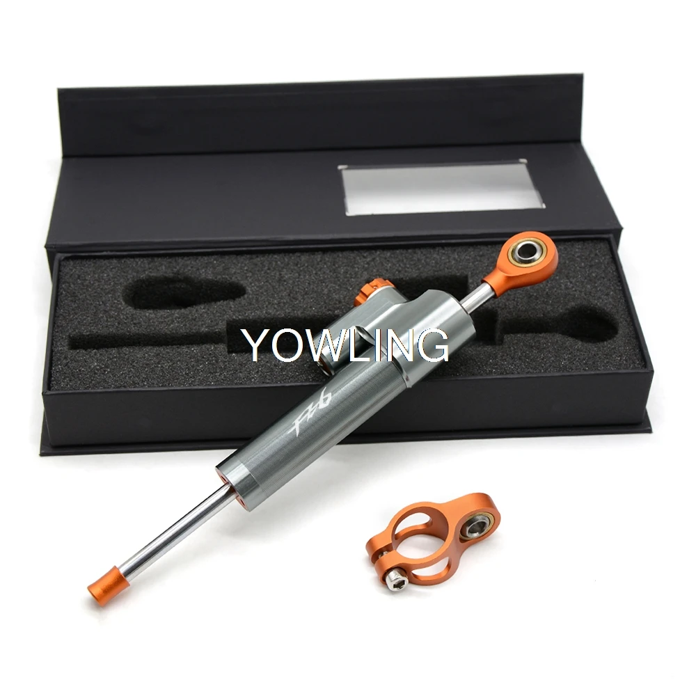 For YAMAHA FZ6 FAZER FZ6R 2009- Motorcycle Accessories Damper Steering StabilizerLinear Reversed Safety Control FZ6S/FZ6N - Цвет: orange gray with box