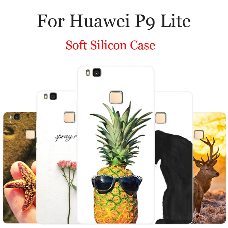 Чехол для Huawei P9 Lite силиконовая Мягкая задняя крышка P 9 чехол телефона с