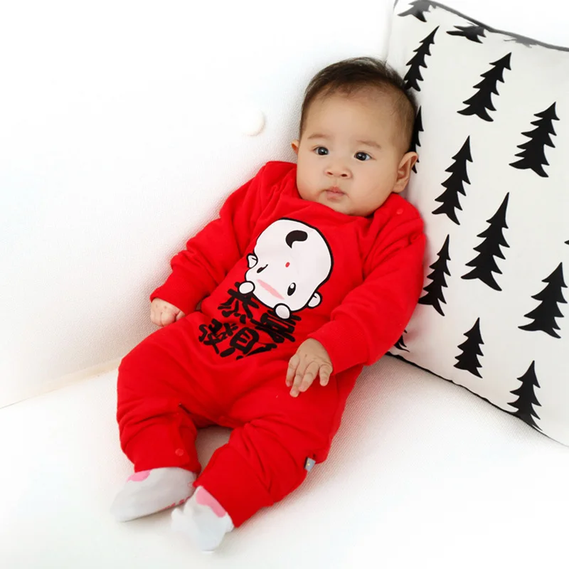 Baby Rompers Chinese Dragon Outfit Tang Suit For Baby Embroidery Style Long Sleeve Jumpsuit Hats Socks Set