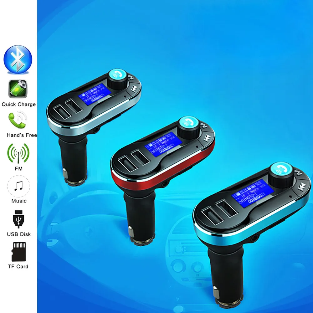 

CarUSB Charger Kit Handsfree Wireless Bluetooth FM Transmitter LCD MP3 Player USB Charger JL.17