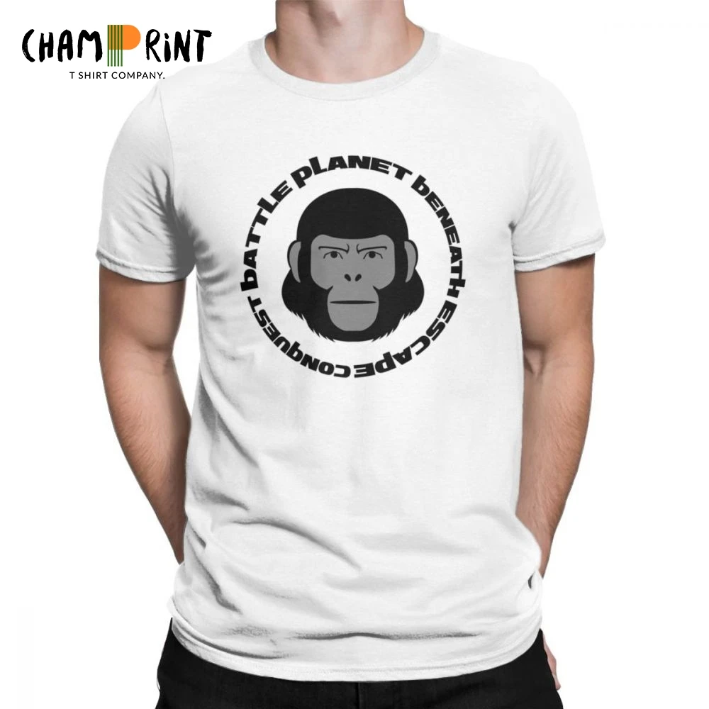 Для мужчин футболки Rise Of The Planet Of The Apes Awesome короткий рукав круг обезьян футболка Топы с вязаными воротниками хлопковые футболки