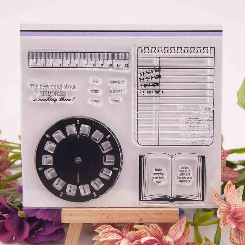 

Assorted Clear Stamps for Card Making Decoration and Scrapbooking, Clear Stamps Calendar Date Notes design