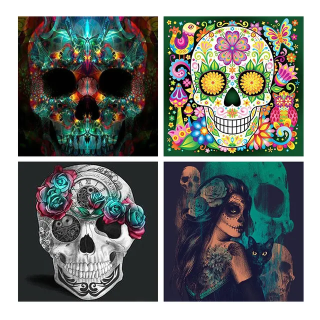Full Square Diamond 5D DIY Diamond Embroidery Sugar Skulls Diamond