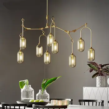 

Postmodern Iron glass Lampshade pendant lamp lights chandelier lighting led hanglamp loft decor lamps light fixtures Living room