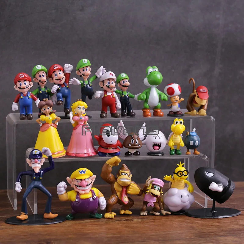Super Mario Bros Family Mini PVC Figures Toys 22pcs/set Mario Luigi Wario Waluigi Toad Bowser Yoshi Peach Daisy Goomba Koopa Super Mario Bros Family Mini PVC Figures Toys 22pcs/set Mario Luigi Wario Waluigi Toad Bowser Yoshi Peach Daisy Goomba Koopa