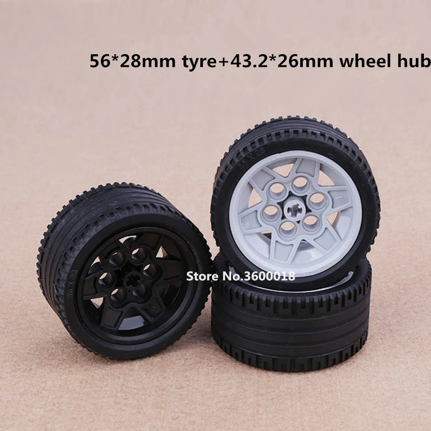 2 компл./лот Decool TECHNIC wheel 56x28 мм шина + 43 2x26 колесо Совместимо с 41896 44897 MOC DIY блоки