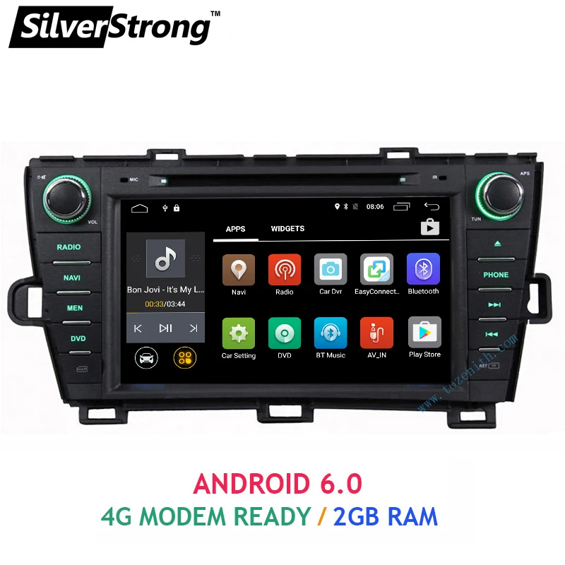 Free shipping 8inch 2GB RAM Android car dvd for Toyota Prius dvd Left hand Radio 4G
