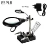 ESPLB Helping Hands Third Hand Soldering Iron Welding Stand Station with 5 LED Clip Welding Magnifier Magnifying Glass ► Photo 1/6