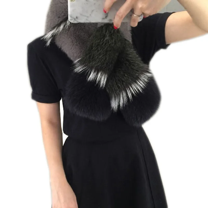 

Women real fox fur scarf 2018 new genuine fox fur shawl winter warm fox fur scarves wraps