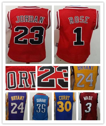 Camiseta de los niños del niño #23 Michael Jordan bebé 24 Kobe Bryant Durant 35 30 Curry 1 rosa 3 baloncesto infantil de baloncesto Jersey|jersey psgjersey knit summer dresses - AliExpress