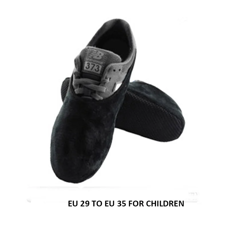 Jron 10 пар ворсистой ткани обувь крышка сплошной цвет Крытый пыли Overshoes износостойкие туфли для многократного применения крышка Крытый - Цвет: Kid Black EU 29 35