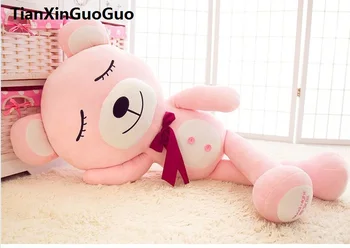 

large 100cm pink teddy bear plush toy good night bear soft doll throw pillow Christmas gift w2527