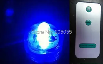 

12PCS/LOT LED REMOTE CONTROLLED Floralyte Submersible LED tea Light w/controller waterproof wedding centerpiece Xmas party-BLUE