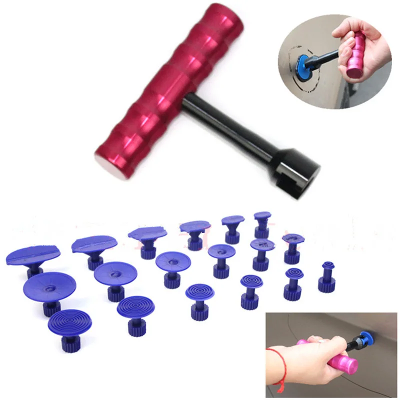 

1 Set Car T-Bar Body Panel Paintless Hail Repair Tool Dent Puller Lifter Removal Tool With 18 Puller Tabs Hand Tool For Car Body