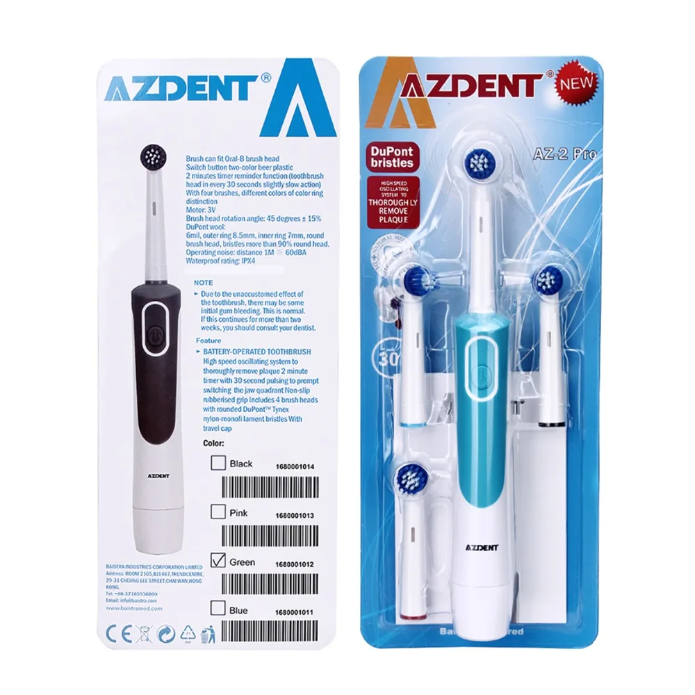AZDENT Electric Toothbrush for Adults Toothbrush Rotating Type Teeth Tooth Brush Battery Teeth Whitening with Replacement Heads