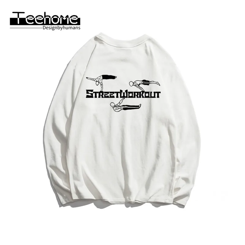 

Men's Street Workout Print Long Sleeve Autumn Men and Women Full Sleeve T Shirt Winter Streetwear
