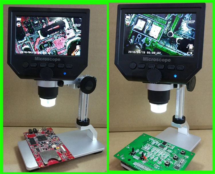 Цифровой микроскоп 600X с непрерывным увеличением 4,3 дюйма HD oled-дисплей 3,6 МП встроенный литиевый аккумулятор металлический подъемный кронштейн