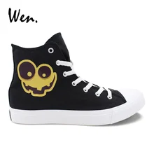 Вэнь Хэллоуин Тыква дизайн парусиновая обувь для женщин и мужчин кроссовки Повседневная плоская платформа высокие классические черные плимсоллы кружево Ups