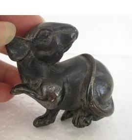 

Chinese Zodiac Old Pure Bronze Mouse Rat Statue Figurine