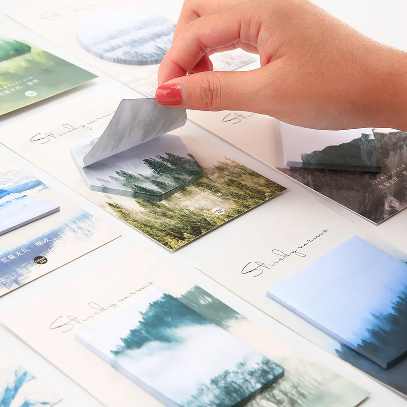

2019 New Office Writing Sticker Landscape Post It Bookmark Memo Marker Point Flags Sticky Notes label Decoration