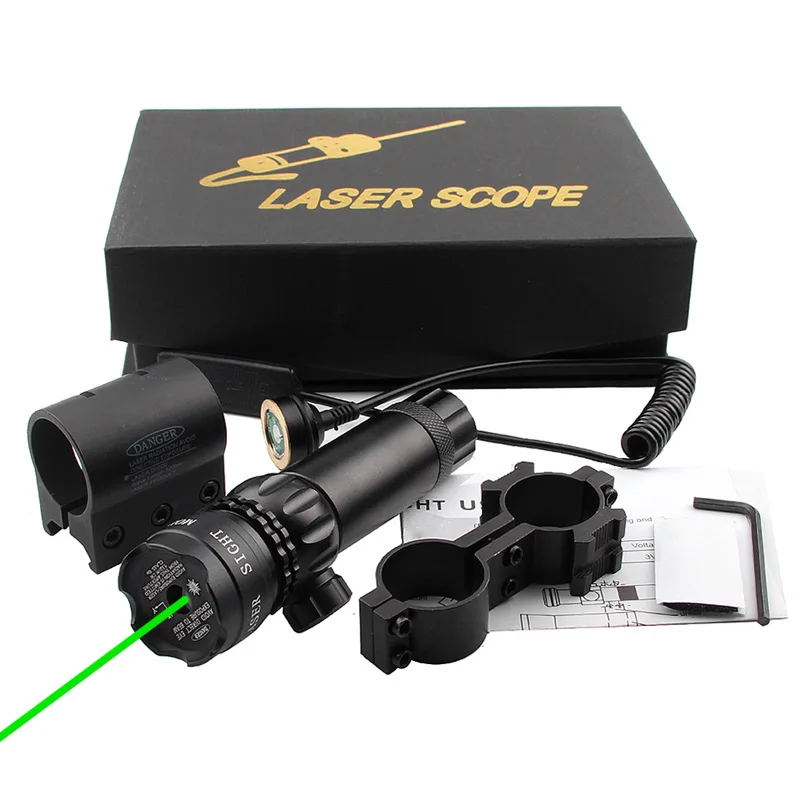 Adjustable Green Laser Sight With Mount & Remote Pressure Switch 3-1G-06