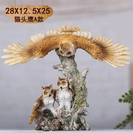 النسر البومة الديكور مكتب مكتب هدية الحرف اليدوية الدراسة خزانة أبل تماثيل النحت المنزل المنزل الزفاف