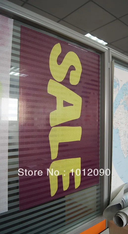 Free Shipping Custom Print Perforated Stickers, See through Glass Stickers for Store / Shope ...