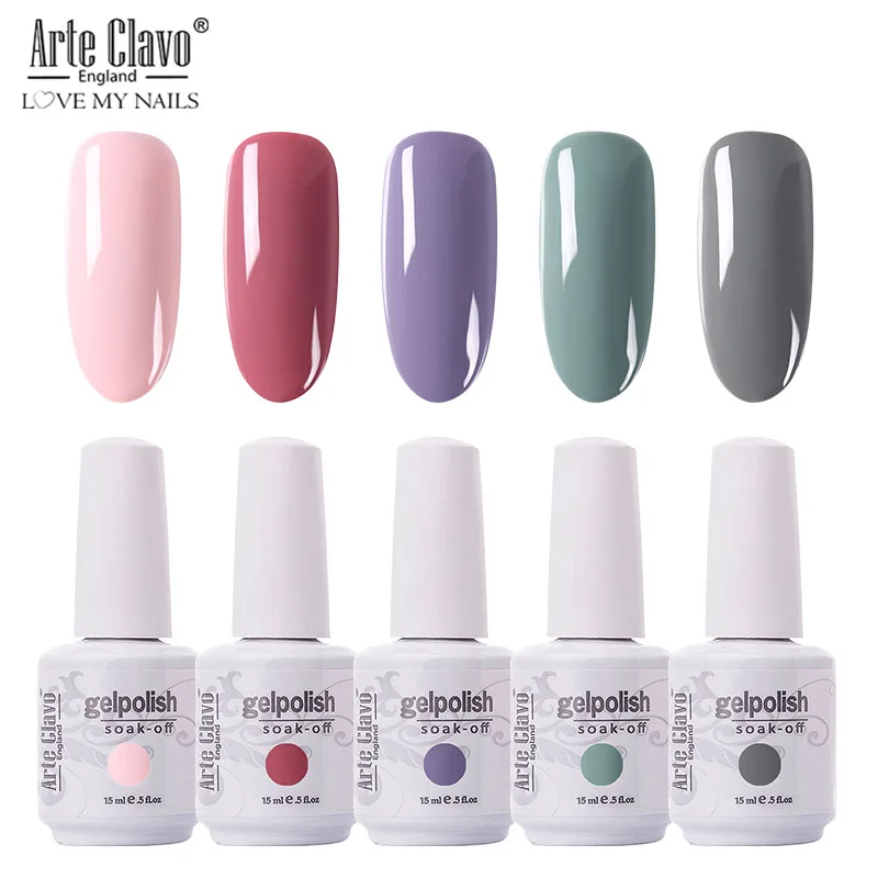 

(5PCS/SET)Arte Clavo Gel Nail Polish Set For Nail Extension Kit Nail Art Gel Lacquer Acrylic UV LED Lamp Design Manicure Set