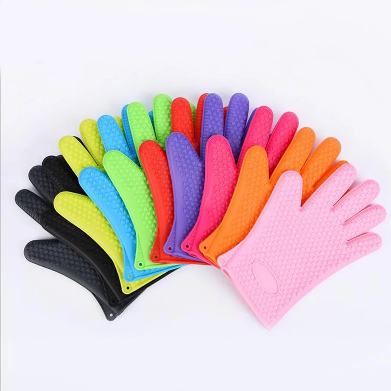 

1PC Non-slip Insulation Silicone Microwave Oven Glove Kitchen Cooking Baking BBQ High Temperature Thickening Glove G180