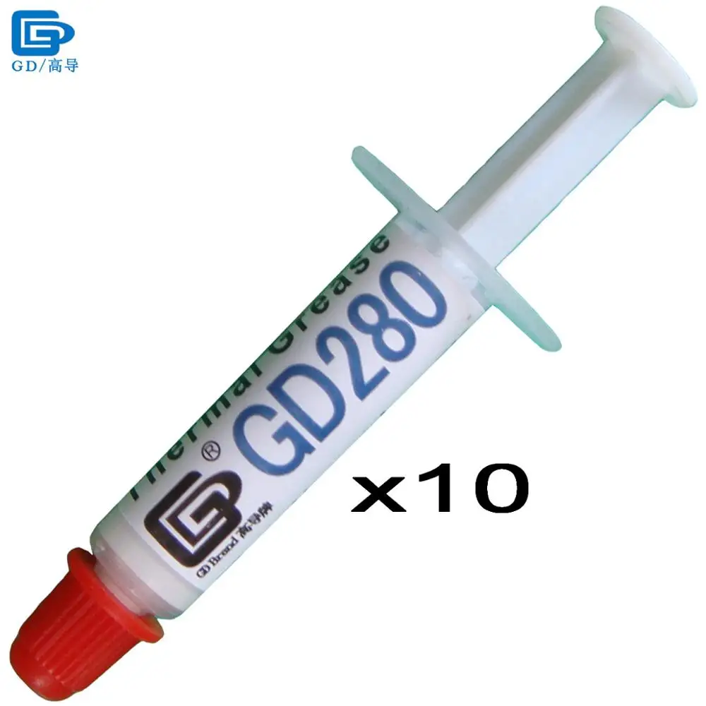 

GD280 Thermal Conductive Grease Paste Silicone Plaster Heat Sink Compound 10 Pieces Net Weight 1 Gram White Blister Packing SSY1