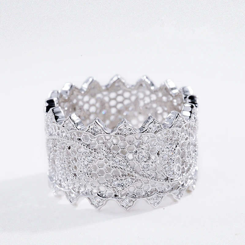 S925 серебряные ювелирные изделия Кружева полые антикварные дворцовые кольца для женщин