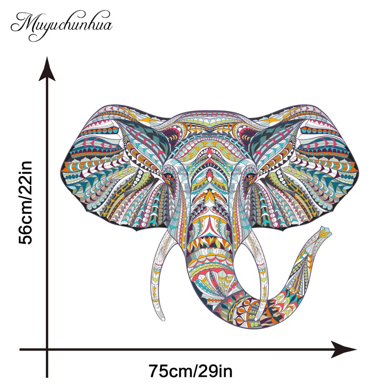 Цветная Наклейка на стену со слоном, семейная наклейка для гостиной, спальни, Декор для дома, аксессуары для украшения, художественная наклейка s
