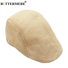 BUTTERMERE мужские бежевые плоские кепки-береты, льняные Повседневные Классические летние кепки для вождения, винтажные Весенние шапки в английском стиле