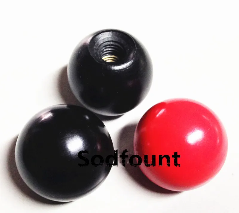 

5pcs Bakelite Ball Knobs M4/M5/M6/M8/M10/M12/M16 Thread Without Insert Machine Tool Replacement Black Red Ball Lever Knob