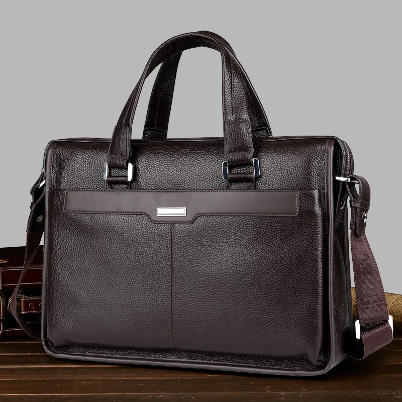 

MARK SAXTON Brand Design Man Commercial Male Handbag Genuine Cow Leather Shoulder Men's Casual bag Real Leather Briefcase