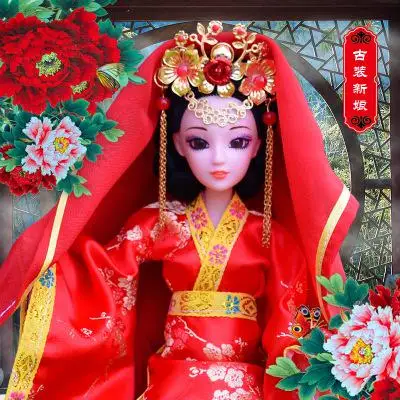 Ancient Dress Doll Chinese Imperial Concubine Court Fairy Suit Joints Beautiful Girl Princess Dolls with Clothes - Цвет: E