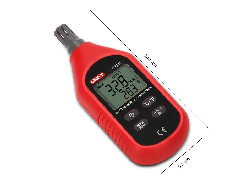 UNI-T UT333 мини-измеритель температуры и влажности внутренний наружный гигрометр перегрузка индикация блок преобразования ЖК-подсветка гигромет