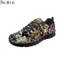 Fundas para álbumes de CD de moda de THIKIN, zapatillas de correr Vintage estampadas para mujer, zapatillas planas para mujer, zapatillas de deporte para niñas, cómodas mallas de gimnasio