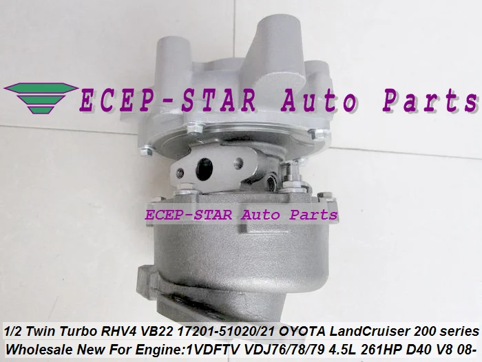 1pc Twin Turbo RHV4 VB22 17201-51020 17201-51021 Turbo For TOYOTA Land Cruiser 200 series D-40 V8 1VD-FTV VDJ76 VDJ78 VDJ79 4.5L (2)