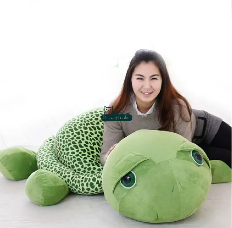 Dorimytrader Горячая гигантская черепаха Фаршированные игрушки Куклы Jumbo Animal Big Eye Turtle Toys Подушка для детей Подарок 120 см 150 см DY60445